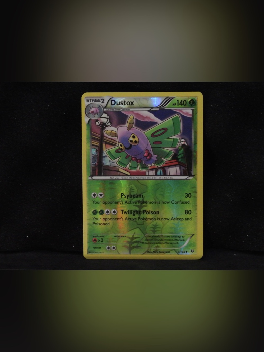 Pokemon Dustox 7/108 XY Roaring Skies Holo Trading Card